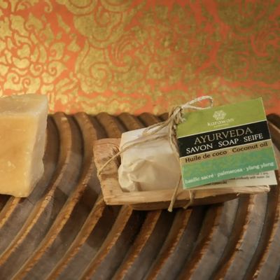 Savons - SAVON SOLIDE AYURVEDIQUE - BASILIC SACRÉ - PETIT FORMAT - KARAWAN AUTHENTIC