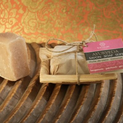 Savons - SAVON SOLIDE AYURVEDIQUE - BERGAMOTE - PETIT FORMAT - KARAWAN AUTHENTIC