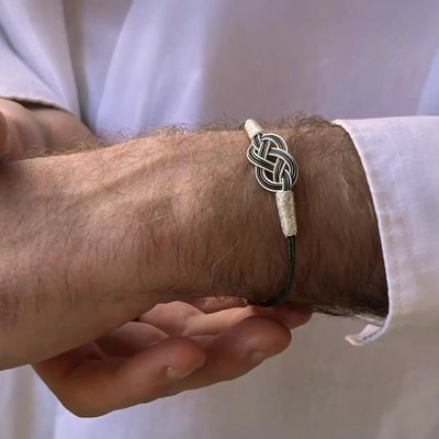Bracelets - BRACELET INFINI - ARGENT ET ARGENT OXYDÉ - FAIT MAIN - HOMME&FEMME - KARAWAN AUTHENTIC