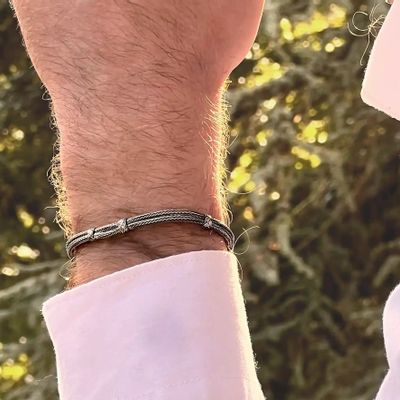 Bracelets - BRAID BRACELET - SILVER - HANDMADE - MEN&WOMEN Offered in 2 sizes 18cm and 20cm. - KARAWAN AUTHENTIC