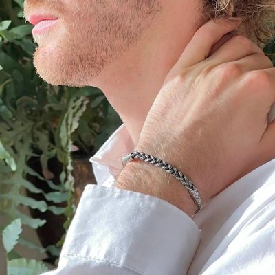 Bracelets - BRAIDED CHAIN - SILVER - HANDMADE - MEN & WOMEN - KARAWAN AUTHENTIC