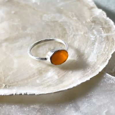 Bijoux - BAGUE "DROP" ARGENT 925 CORNALINE - KARAWAN AUTHENTIC