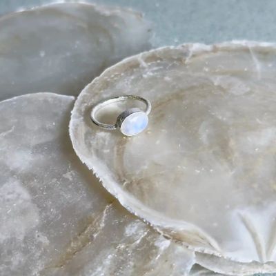 Bijoux - BAGUE "DROP" ARGENT 925 PIERRE DE LUNE - KARAWAN AUTHENTIC