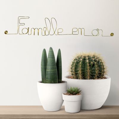 Other wall decoration - Gilded Brass Wire Wall Decoration\" Gold Family\” - to pin - BIJOUX DE MUR