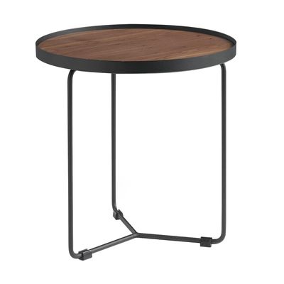Coffee tables - Walnut round corner table - ANGEL CERDÁ