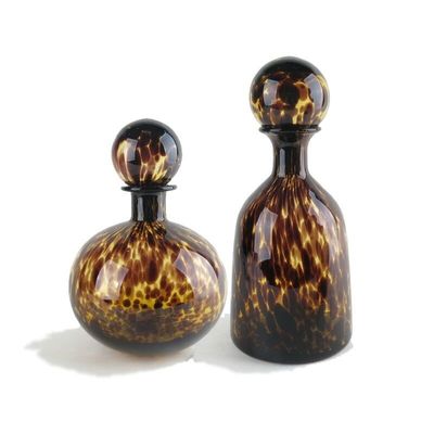Objets de décoration - S/2x2 BOUTEILLES EN VERRE ASS. 'LEOPARD' - FANCY