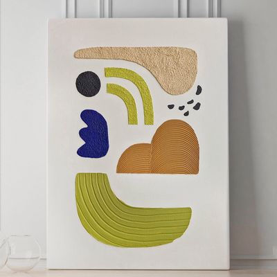 Tableaux - Peinture originale abstraite texturée colorée vert bleu « Bay 5 » - MATISS ART STUDIO