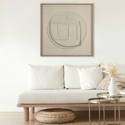 Services - 'Esquisto 01 Circular Gris' - Œuvre originale - 110x110cm - PERSPECTIVA 10