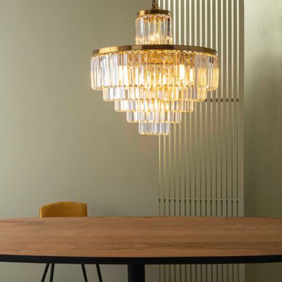 Hanging lights - Dazzling golden chandelier - SIGNATURE MOBILIER ET DÉCORATION