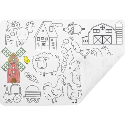Loisirs créatifs pour enfant - SILICONE : SET DE TABLE À COLORIER - THÈME FERME - ULYSSE COULEURS D'ENFANCE