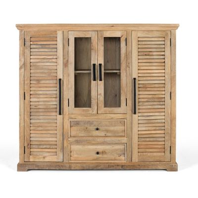 Wardrobe - Solid mango wood cabinet with two central doors - GINER Y COLOMER