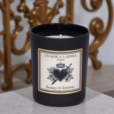 Objets de décoration - BOUGIE PARFUMÉE DE LUXE 100 % VÉGÉTALE - ROMÉO ET JULIETTE - 180 g - UN SOIR A L'OPERA