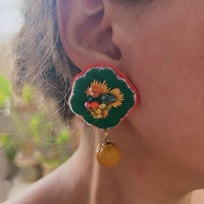 Bijoux - Boucles d'oreilles en forme de fleur - FIL MAIN