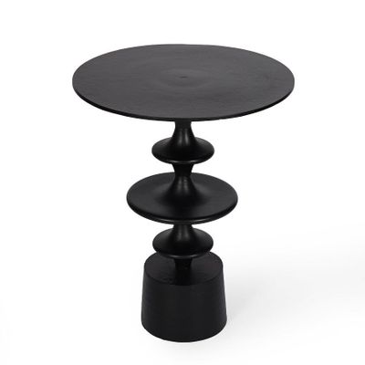 Tables basses - TABLE RONDE NOIR MAT D45x56h - FANCY