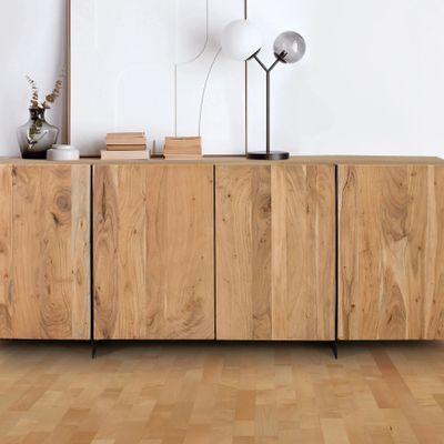 Buffets - Buffet rustique acacia et métal elegance naturelle - GINER Y COLOMER