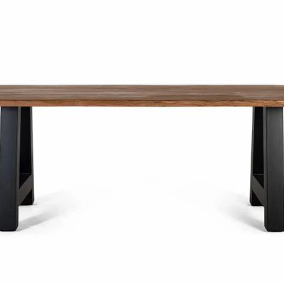 Dining Tables - Acacia dining table with metal legs 240cm - GINER Y COLOMER