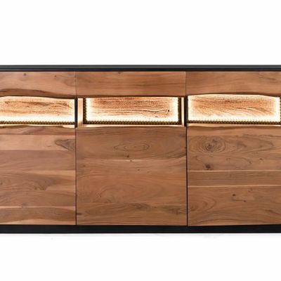 Buffets - Buffet en bois d'acacia naturel et noir - GINER Y COLOMER
