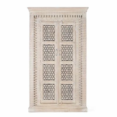 Armoires - Armoire en bois manguier blanc décapé - GINER Y COLOMER