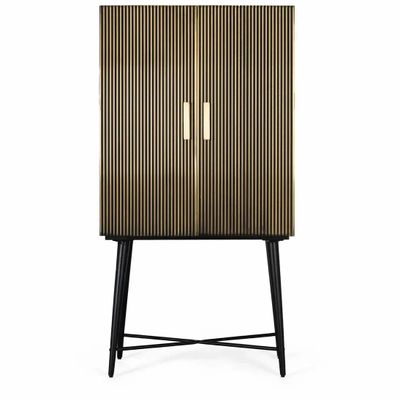 Wardrobe - 2-door wooden cabinet covered in bronze and marble top - GINER Y COLOMER