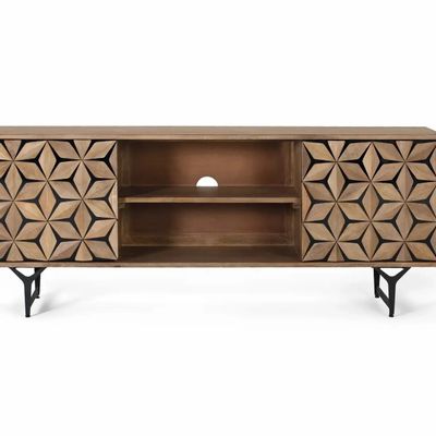Meubles TV - Meuble TV avec 2 portes et 2 étagères en bois de manguier - GINER Y COLOMER