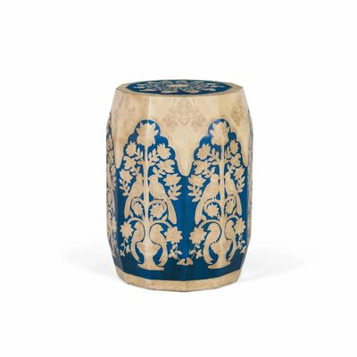 Stools - Ethnic style stool made of mango wood and hand painted - GINER Y COLOMER