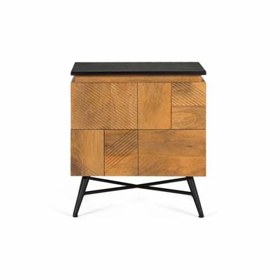 Night tables - Mango wood bedside table with natural finish - GINER Y COLOMER