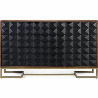 Buffets - Buffet sculpté à la main en bois de manguier et pieds dorés 135 cm - GINER Y COLOMER