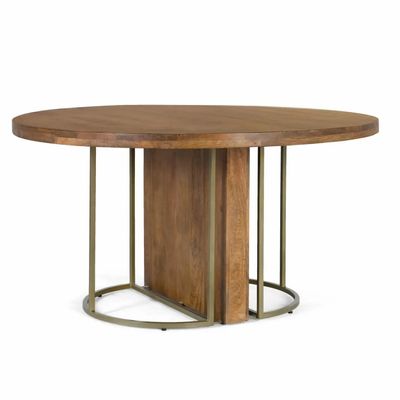 Dining Tables - Round dining table in solid mango wood 150 cm - GINER Y COLOMER
