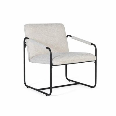 Fauteuils - Lot de 2 fauteuils tapissés de tissu beige et matelassé - GINER Y COLOMER