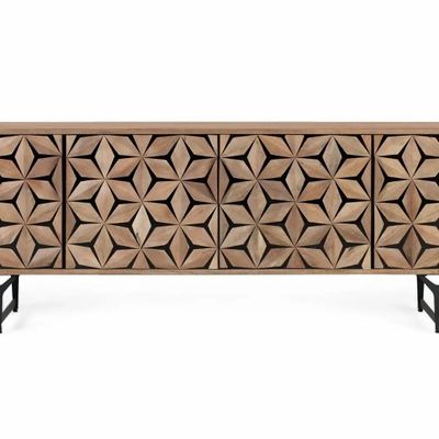Meubles TV - Meuble TV en bois de manguier fait main avec 4 portes, 177 cm - GINER Y COLOMER