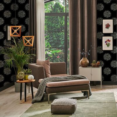 Papiers peints - Papier peint Dahlia Black - SHAKU