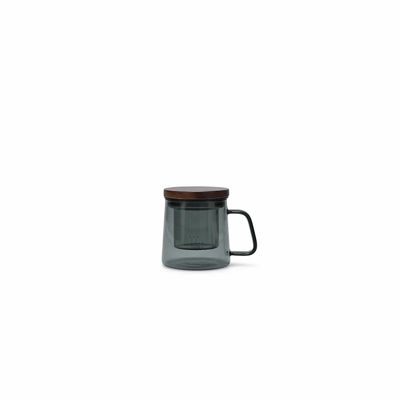 Tasses et mugs - Chope 23cl avec filtre en verre et couvercle gris Luma - S|P COLLECTION