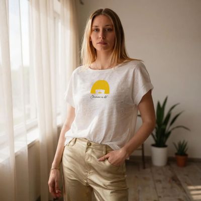 Apparel - double-sided linen T-shirt - JEANNE A DIT
