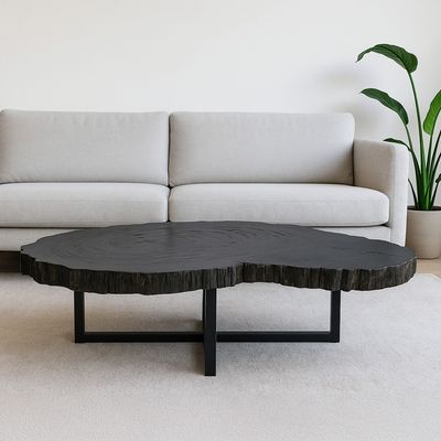 Office furniture and storage - Black petrified wood coffee tables - XYLEIA PETRIFIED WOOD