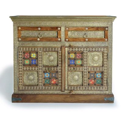 Commodes - Commode en bois d'acacia, céramique et bronze - GINER Y COLOMER