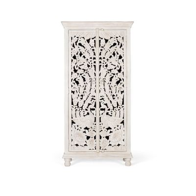 Armoires - Armoire en bois manguier blanc vieilli - GINER Y COLOMER