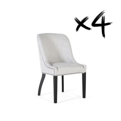 Chaises - Lot de 4 chaises en tissu gris - GINER Y COLOMER