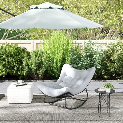 Lawn armchairs - Rocking garden chair with thick cushions - AOSOM BUSINESS