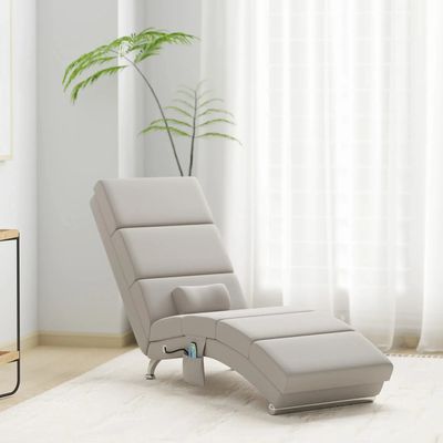 Armchairs - Designer heated massage recliner armchair in chrome-plated metal and fabric - AOSOM BUSINESS