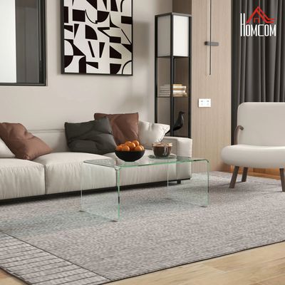 Tables basses - Table basse design contemporain verre trempé 10 mm - AOSOM BUSINESS