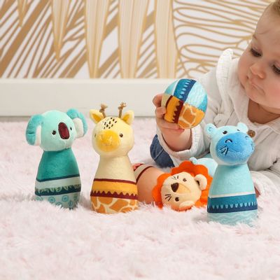 Jouets enfants - Jeu de quilles - Quilles Jungle - En tissu - LUDI