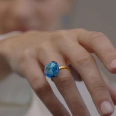 Bijoux - BAGUE DORÉE GAUDÍ JEWELRY BLEUE - JOIDART