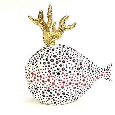 Objets design - Sculpture en ceramique réalisé à main, personalisable POISSON D'OR - MOSCHE BIANCHE