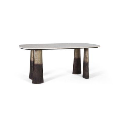 Tables Salle à Manger - Table à manger avec plateau ovale en marbre 180 cm - GINER Y COLOMER