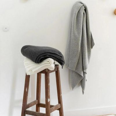 Throw blankets - Recycled Knit Throw Danilo Neige 130 X 160 - MAISON VIVARAISE - SDE VIVARAISE WINKLER