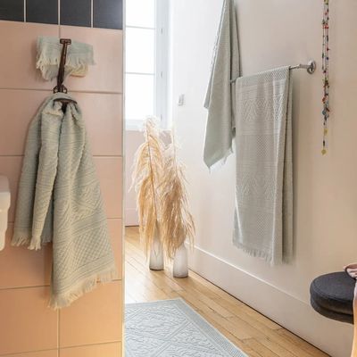 Serviettes de bain - Drap de douche uni Zoé Jade 70 x 140 - MAISON VIVARAISE - SDE VIVARAISE WINKLER