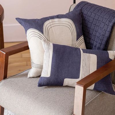 Throw blankets - Swami Throw Blanket Marine 130 X 200 - MAISON VIVARAISE - SDE VIVARAISE WINKLER