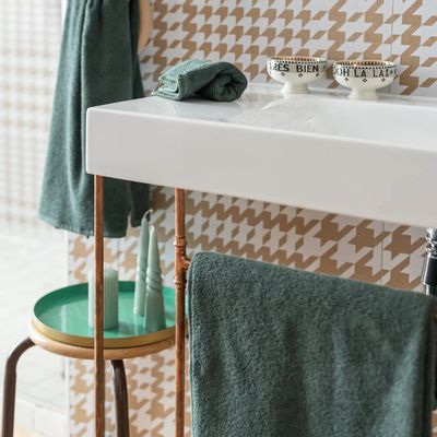 Serviettes de bain - Serviette invité Bora Fougère 30 x 50 - MAISON VIVARAISE - SDE VIVARAISE WINKLER