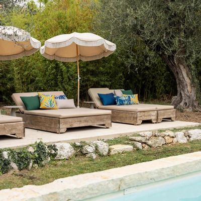 Coussins - Coussin imprimé Alga outdoor Bronze 45 x 45 - MAISON VIVARAISE - SDE VIVARAISE WINKLER