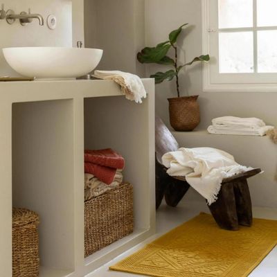 Other bath linens - Enzo Bath Mat Safran 54 X 110 - MAISON VIVARAISE - SDE VIVARAISE WINKLER